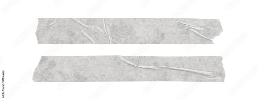 Obraz premium Set of duct tape lines, isolated white paper adhesive tape strips of long sizes on transparent background