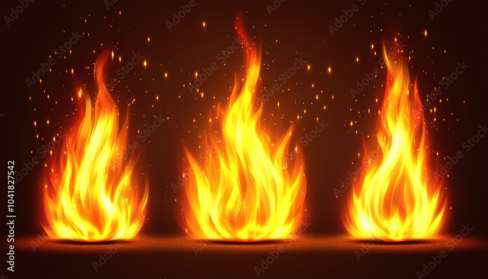 Dynamic flames illuminate a dark background, creating a warm and vibrant atmosphere Dynamic flames illuminate a dark background, creating a warm and vibrant atmosphere