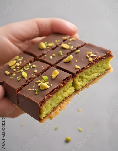 Pistachio kunafa filled chocolate, dubai chocolate, kunafa chocolate