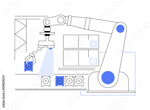 Sorting robots isolated cartoon vector illustrations.