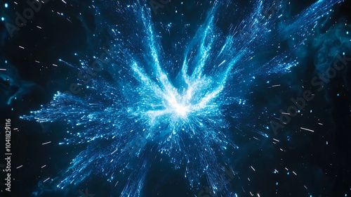 Wallpaper Mural Single Blue Firework Burst in the Night Sky Torontodigital.ca