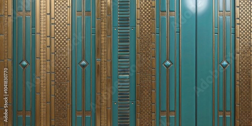 Art Deco Metallic Door with Geometric Patterns