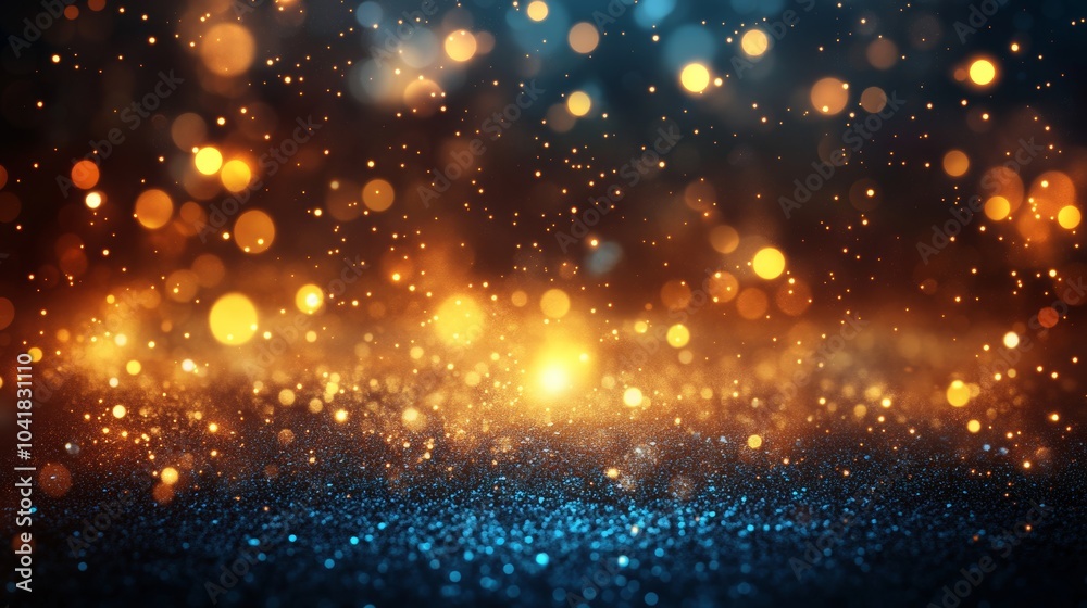 Blue and Gold Glitter Lights Abstract Background Blue and Gold Glitter Lights Abstract Background