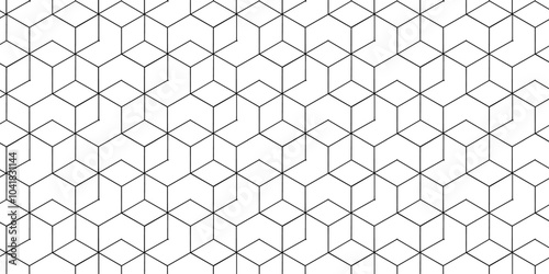 Seamless pattern with hexagon square cube geometric pattern shapes grid metal element texture design. vector tiles gradient science web tech connection triangle diamond honeycomb hexagon art.