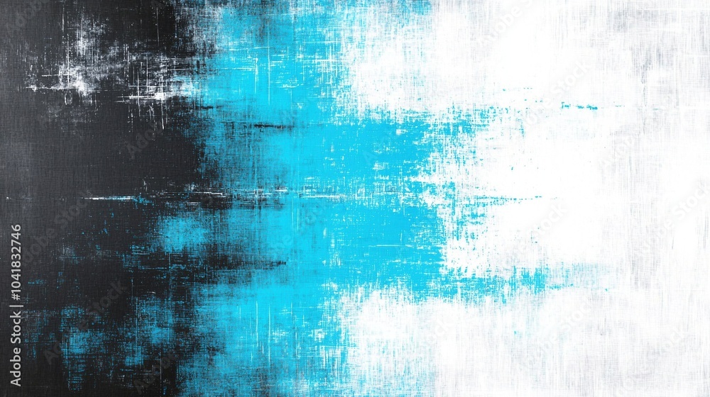 Obraz premium textured abstract painting in hues of blue, black, and white, enhanced by gentle gray tones and soft light blue highlights, exhibiting blurred lines that create an intriguing illusion of depth and dim