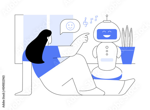 Social companion robots isolated cartoon vector illustrations.