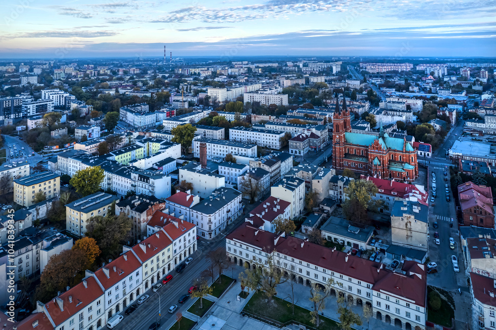 Fototapeta premium City of Łódź - view of the Old Market Square and Church Square. Poland.