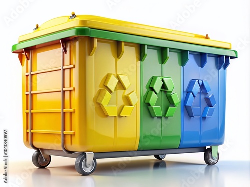 Dumpster Illustration for Waste Management on White Background – Ideal for Recycling and Environmental Awareness