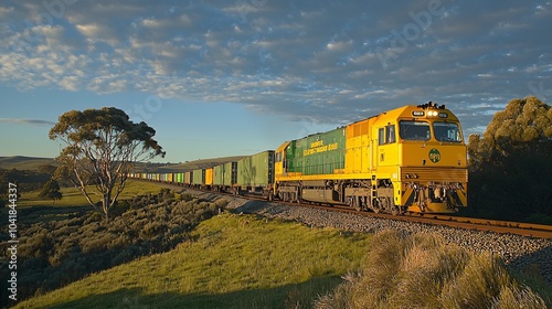 Freight Train In The Country.