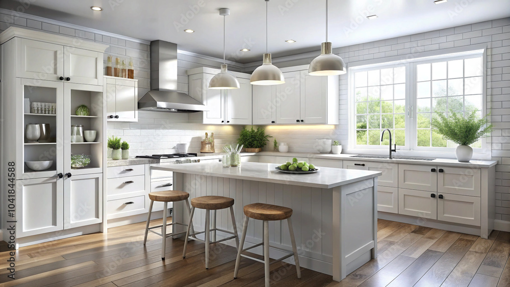 Fototapeta premium modern kitchen interior with kitchen