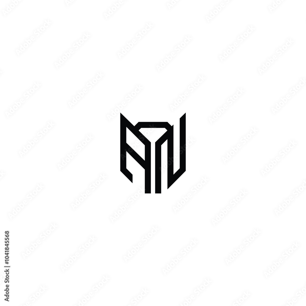 AN monogram logo design letter text name symbol monochrome logotype alphabet character simple logo