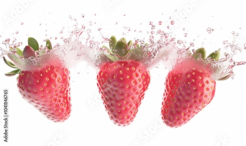 3D render Realistic of Strawberry splash best for commercial and Design purpose isolated on white background