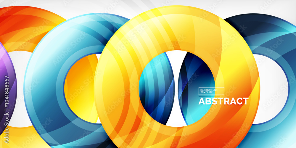 Bright colorful circles with light effects. Abstract background Bright colorful circles with light effects. Abstract background