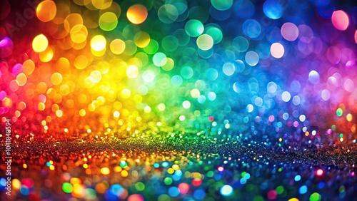 abstract rainbow glitter glowing bokeh light background Wide-Angle