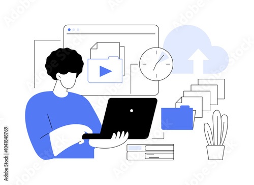 Upload files isolated cartoon vector illustrations.