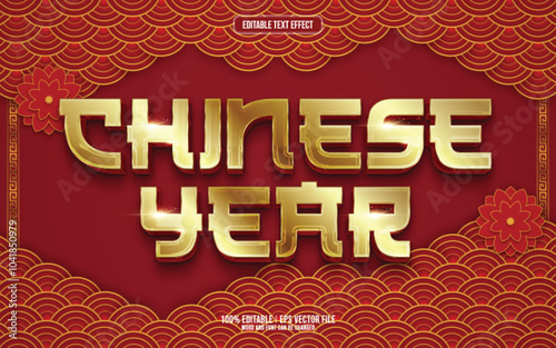 Chinese new year 3D editable text effect