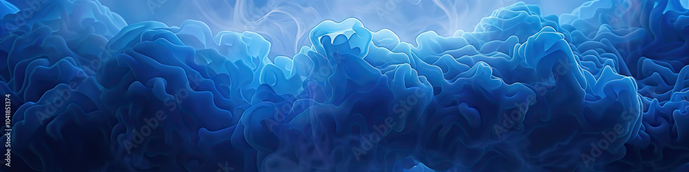 Fototapeta premium Ethereal Blue: A cloud-like pattern created by smoke or mist.