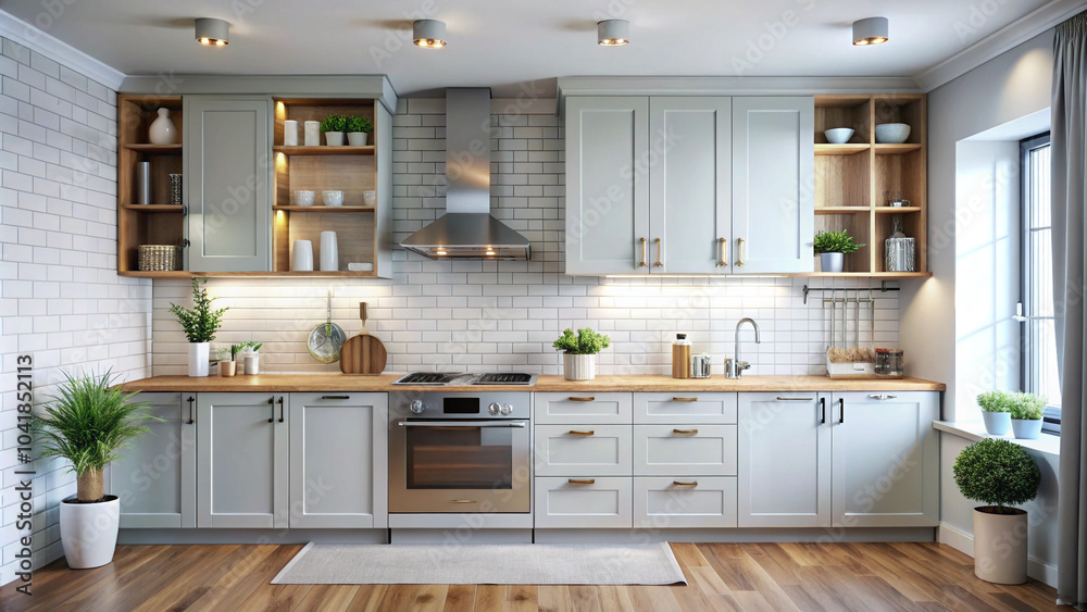 Fototapeta premium modern kitchen interior with kitchen