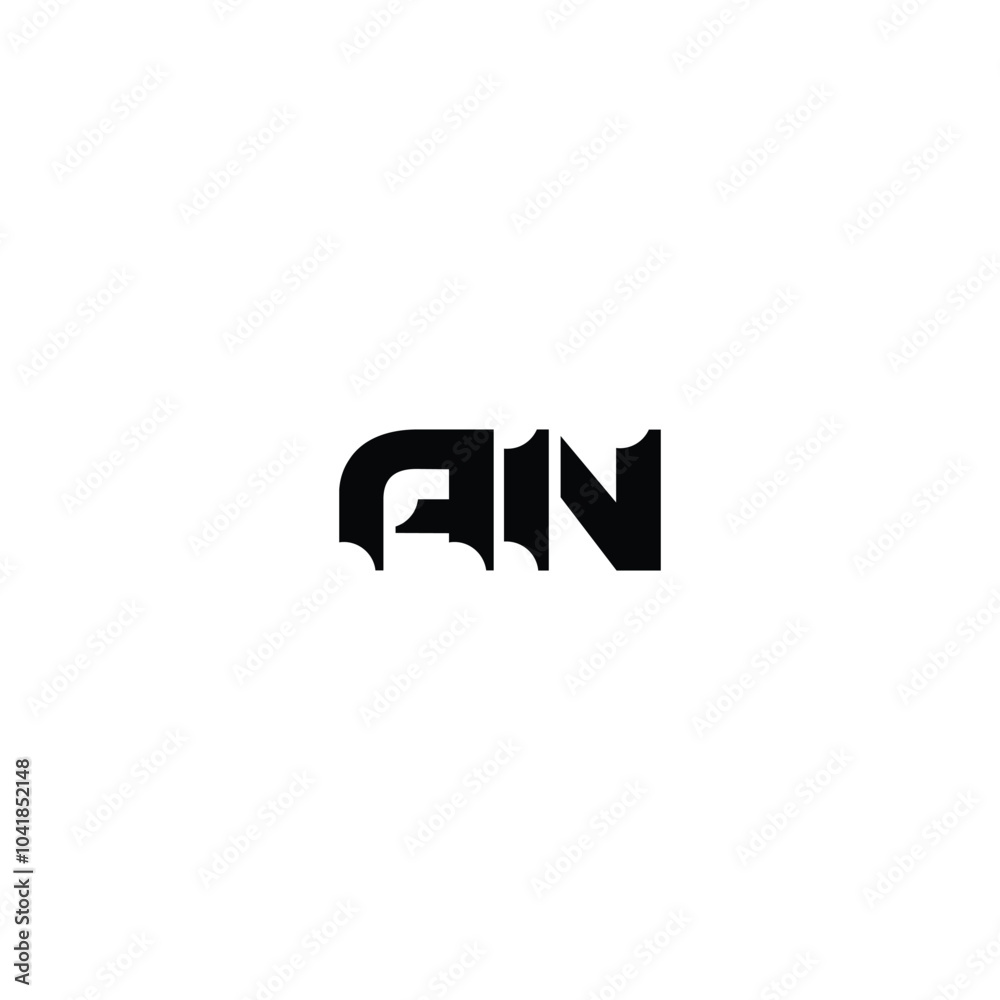 Obraz premium AN monogram logo design letter text name symbol monochrome logotype alphabet character simple logo