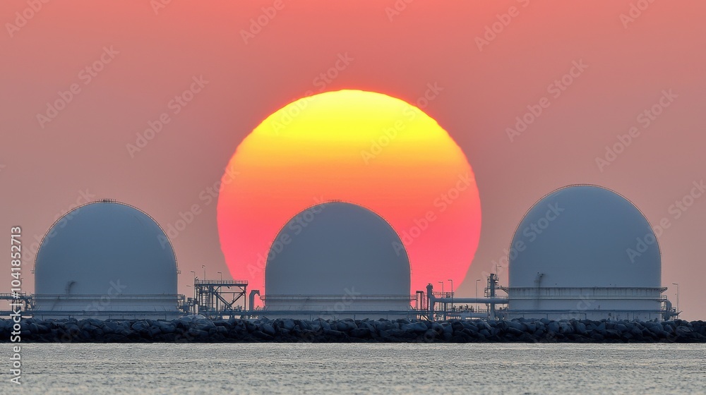 Obraz premium Breathtaking Sunset Over the Ocean with Dramatic Skies and Reflective Water