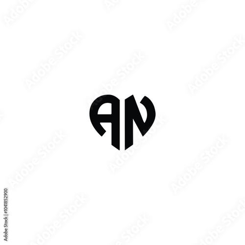 AN monogram logo design letter text name symbol monochrome logotype alphabet character simple logo