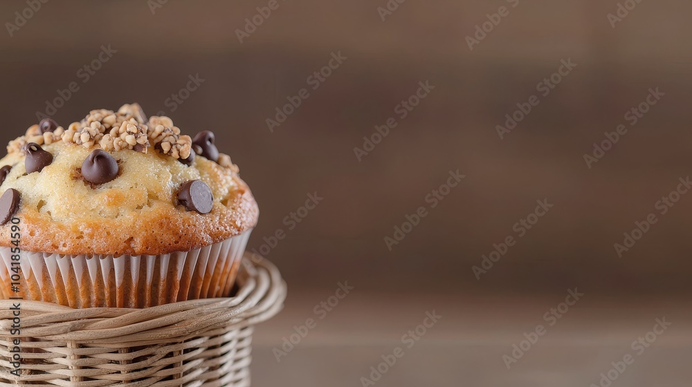 Delicious Muffin with Chocolate Topping and Granola Delicious Muffin with Chocolate Topping and Granola