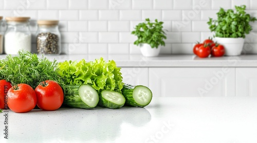 Fresh Vegetables on Kitchen Countertop