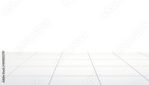 Fototapeta Naklejka Na Ścianę i Meble -  white tile floor border isolated on transparent background cutout
