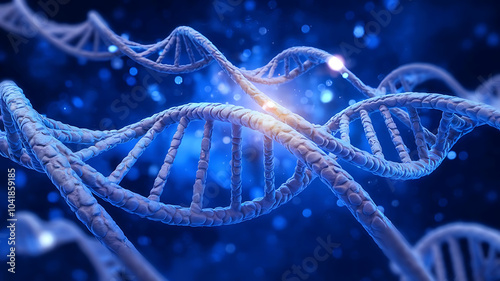 DNA Strand and Helix Structure Representing Deoxyribonucleic Acid