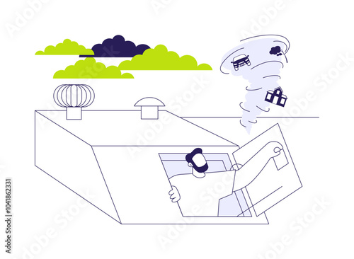 Tornado shelter abstract concept vector illustration.