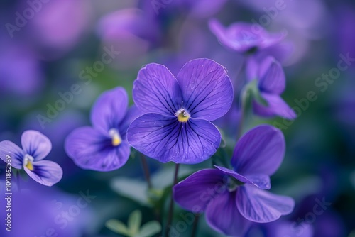 A close up of a bunch of purple flowers