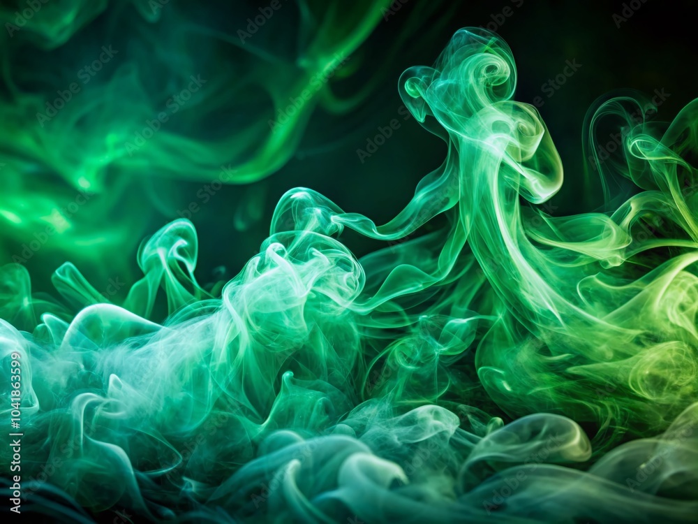 Fototapeta premium Ethereal Green Smoke Texture for Atmospheric Documentary Photography