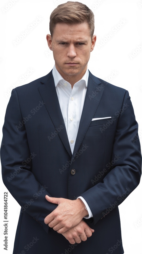 Happy businessman isolated - handsome man standing with crossed arms isolated on white background Happy businessman isolated - handsome man standing with crossed arms isolated on white background