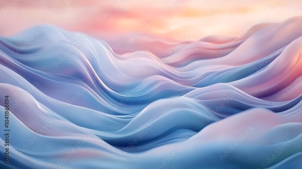 Soft waves flowing smoothly in pastel tones for a calming visual experience Soft waves flowing smoothly in pastel tones for a calming visual experience