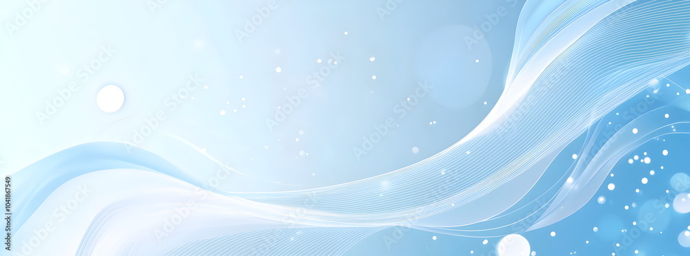 Abstract Fluid Art in Serene Blues: A captivating abstract design featuring flowing, ethereal lines in soft blues and whites, evoking a sense of serenity and tranquility.