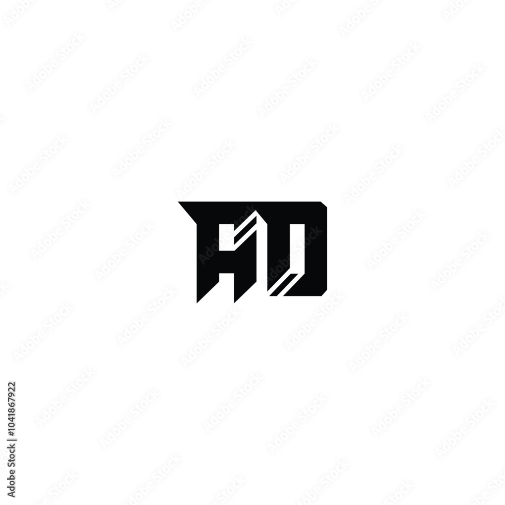 Obraz premium AO monogram logo design letter text name symbol monochrome logotype alphabet character simple logo