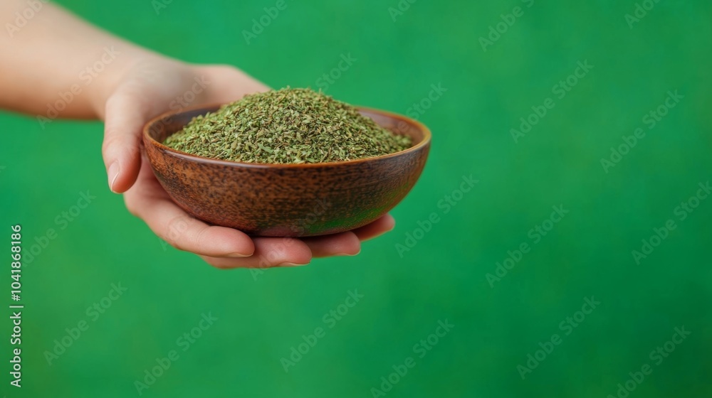 An individual enjoying a peaceful moment with a bowl of dried herbs in front.