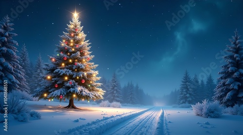 enchanting, winter, scene, snowy, road, glowing, lanterns, Christmas, trees, holiday, wonder, festive, magical, serene, peaceful, snow, lights, celebration, cozy, warmth, decorations, seasonal, forest