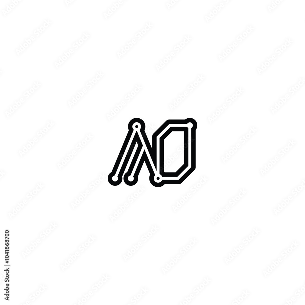 AO monogram logo design letter text name symbol monochrome logotype alphabet character simple logo