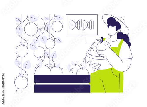 Growing GMO products abstract concept vector illustration.