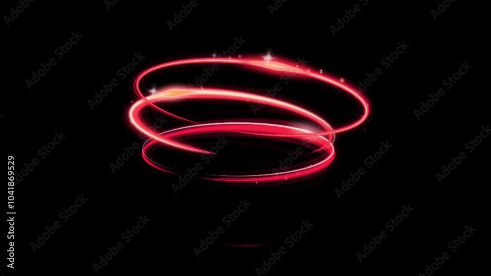 Animation red light circle effects spin on black background. Animation red light circle effects spin on black background.