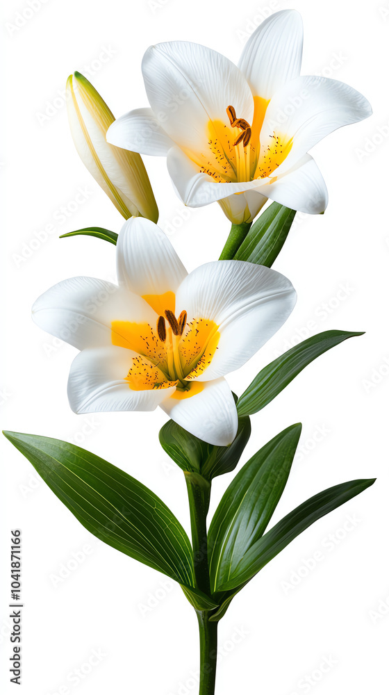 Elegant white lilies in bloom a symbol of purity and renewal Elegant white lilies in bloom a symbol of purity and renewal