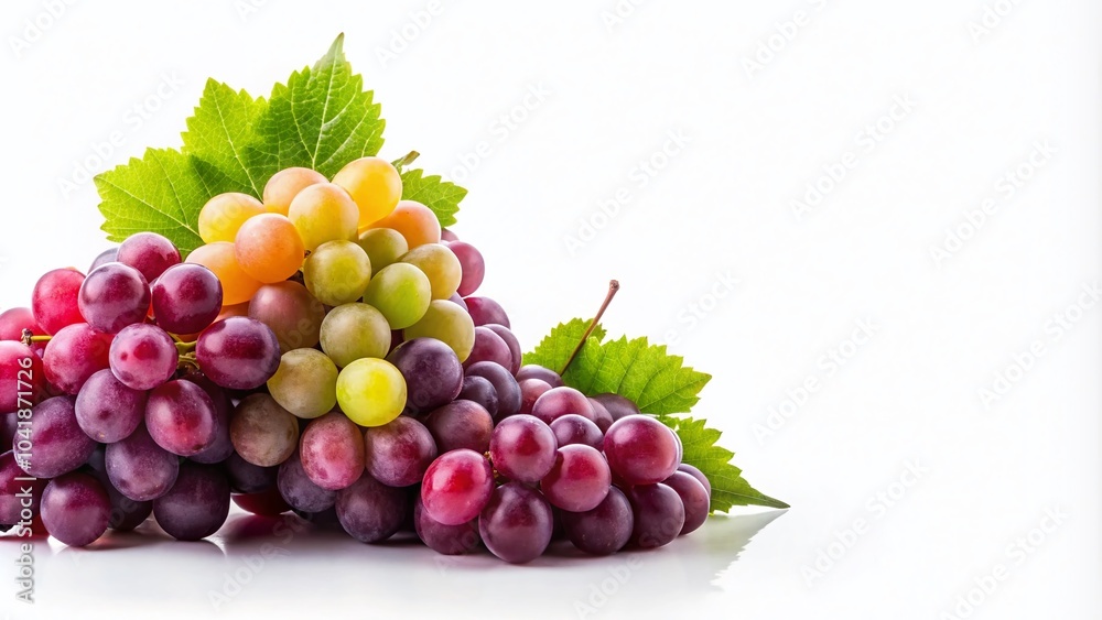 Fototapeta premium Flat Grape Bunch Illustration for Fresh Produce Concepts and Healthy Eating Ideas