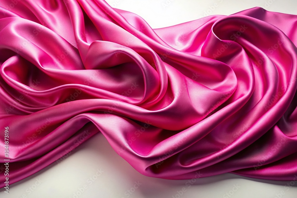 Flowing Pink Silk Wave on White Background - Elegant Textile Art for Design and Decoration Flowing Pink Silk Wave on White Background - Elegant Textile Art for Design and Decoration