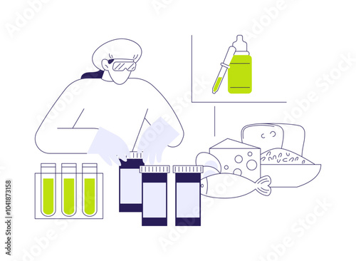 Adding food preservatives abstract concept vector illustration.