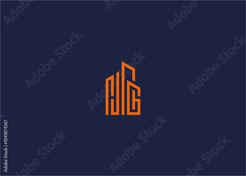 Letter hg with building logo icon design vector design template inspiration