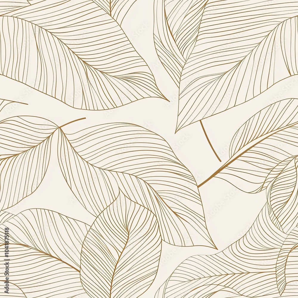 Flowing leaf line art in shades of brown and beige forms a seamless, delicate pattern, perfect for an elegant and calming background. Flowing leaf line art in shades of brown and beige forms a seamless, delicate pattern, perfect for an elegant and calming background.