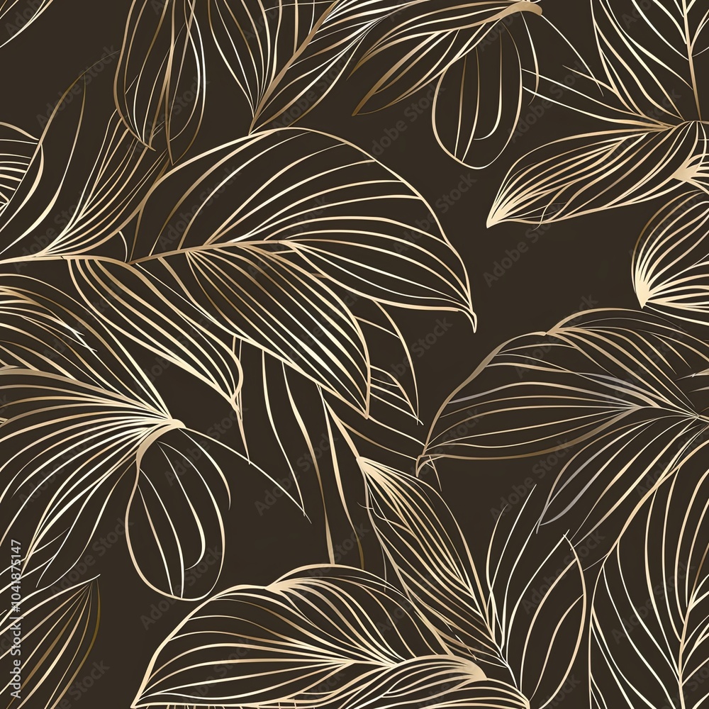 Flowing leaf line art in shades of brown and beige forms a seamless, delicate pattern, perfect for an elegant and calming background. Flowing leaf line art in shades of brown and beige forms a seamless, delicate pattern, perfect for an elegant and calming background.