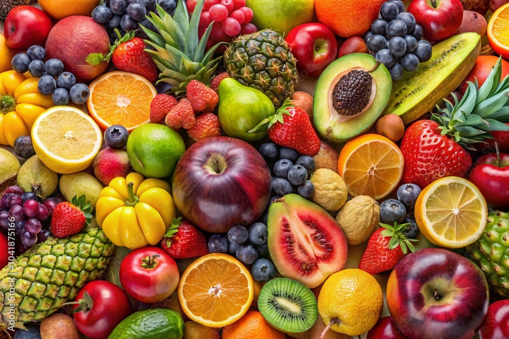 Fresh and Vibrant Fruits Art Illustration for Healthy Living and Nutrition Fresh and Vibrant Fruits Art Illustration for Healthy Living and Nutrition