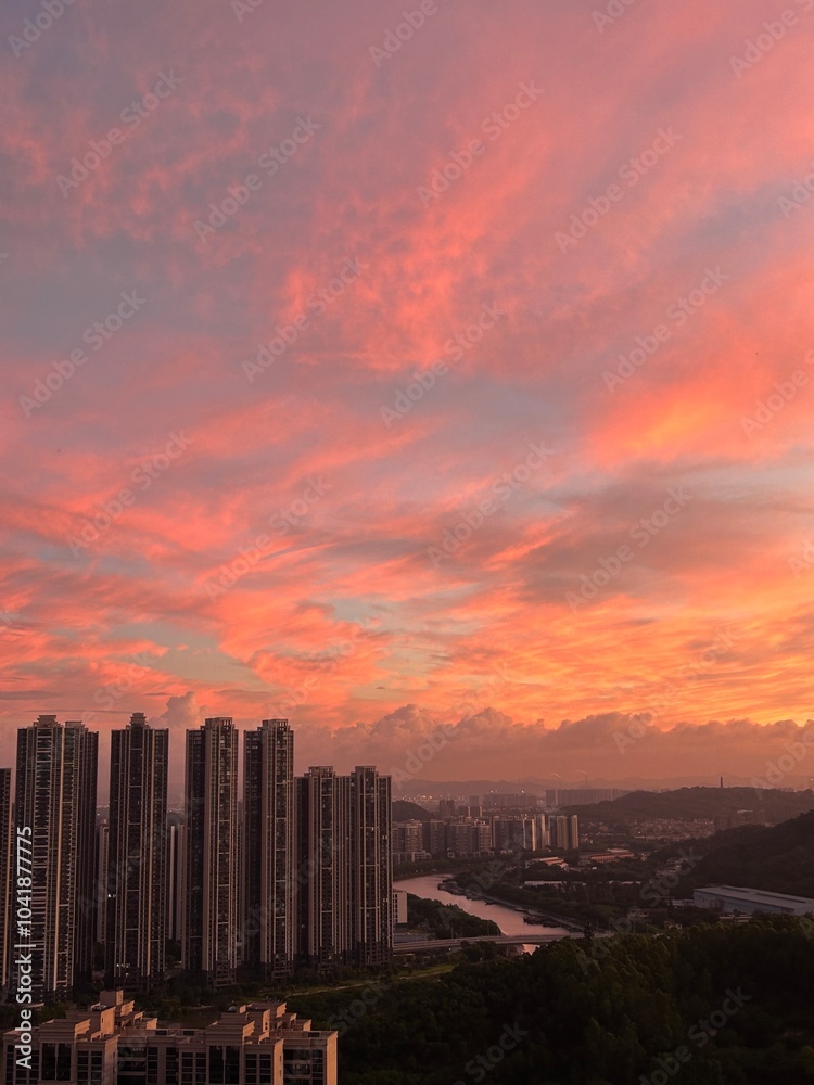Fototapeta premium sunset in the city